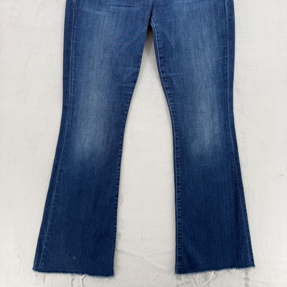 Mother The Hustler Ankle Fray Jeans Blue High Rise Flare Women's Sz 28 - Picture 11 of 16